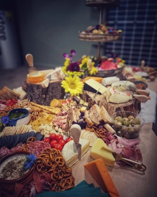 An abundant grazing table arranged for an event