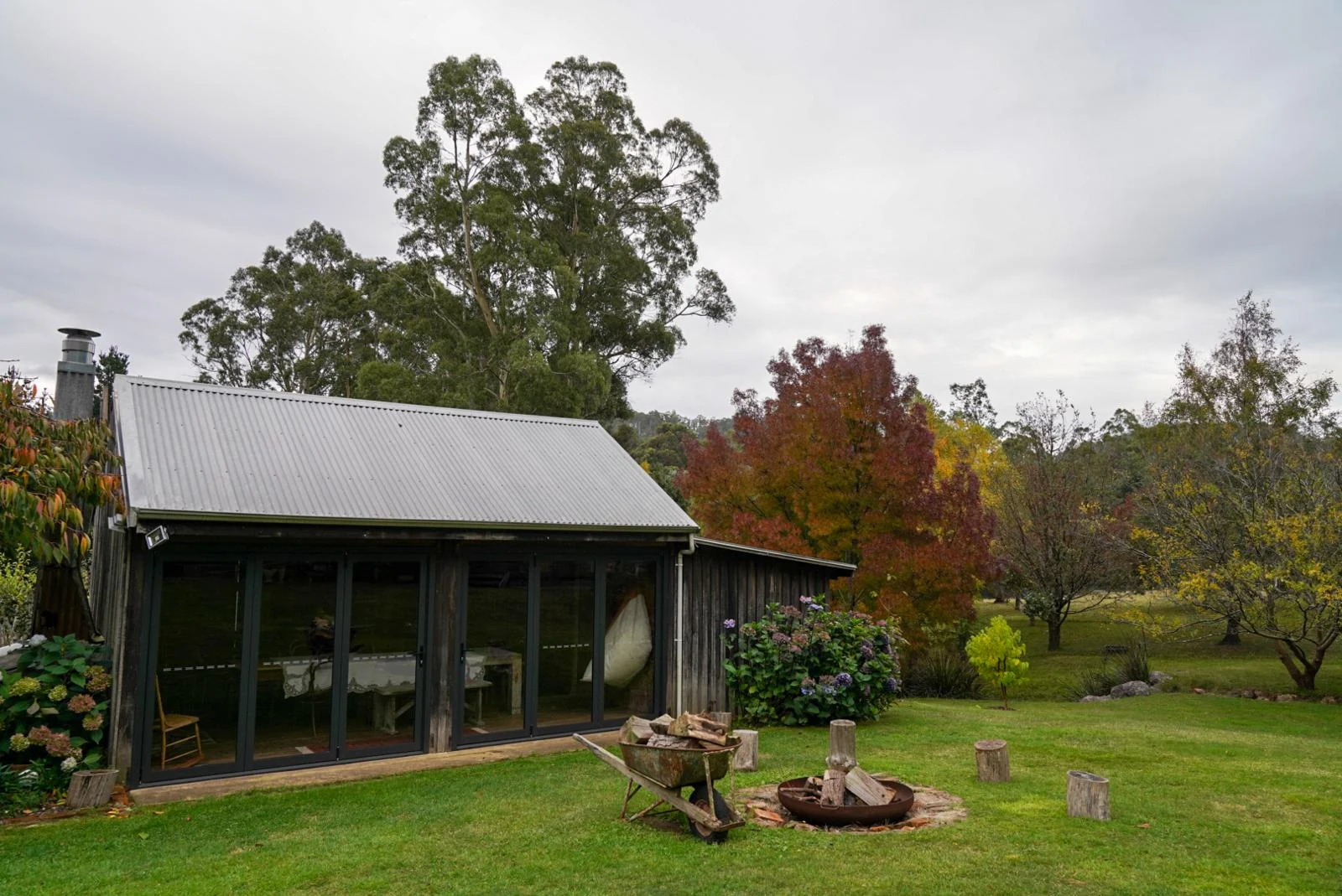 A cottage verandah looking into the garden